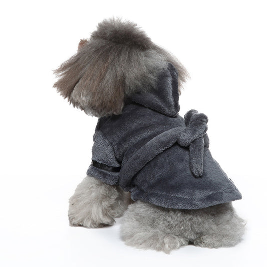 Cute Dog Bathrobe Grey